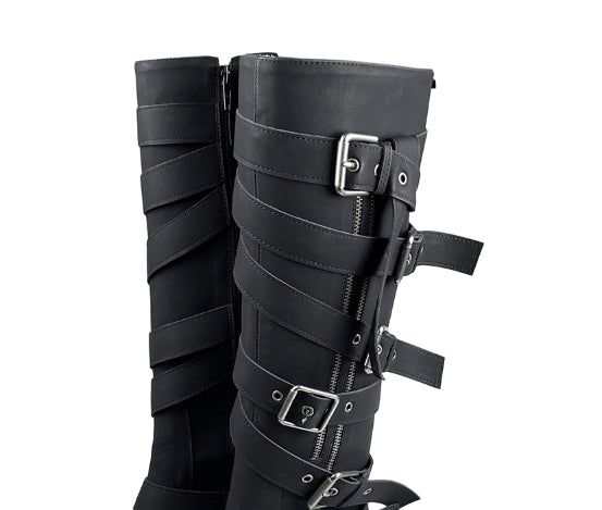 Dusen Strap Buckle Long Boots