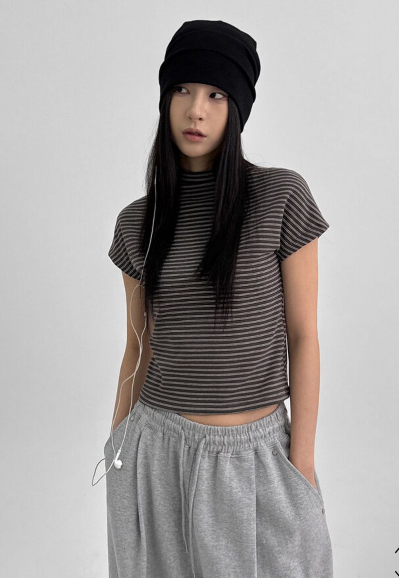 BLACKUP（ブラックアップ）の「[MADE] Jedia Half Neck Stripe Short Sleeve T-shirt（Tops）」