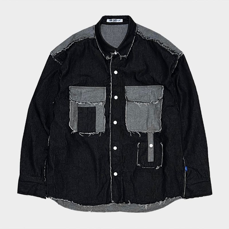 grunge denim shirt_black