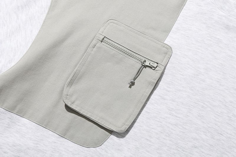 FLECK POCKET SWEAT SHIRT_LIGHT GRAY