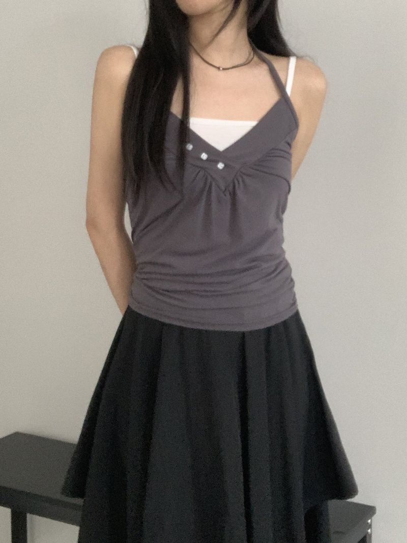 ROIA(ロイア)の「Moen V-Neck Halter-Neck Button Top(Tops)」