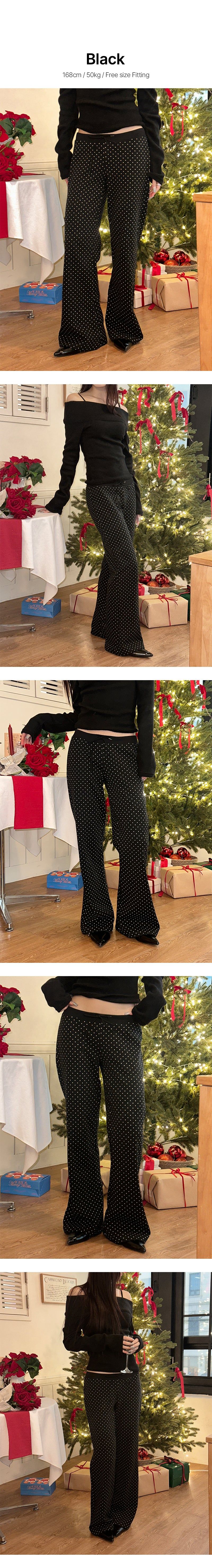 Dot row banding pants(3color)