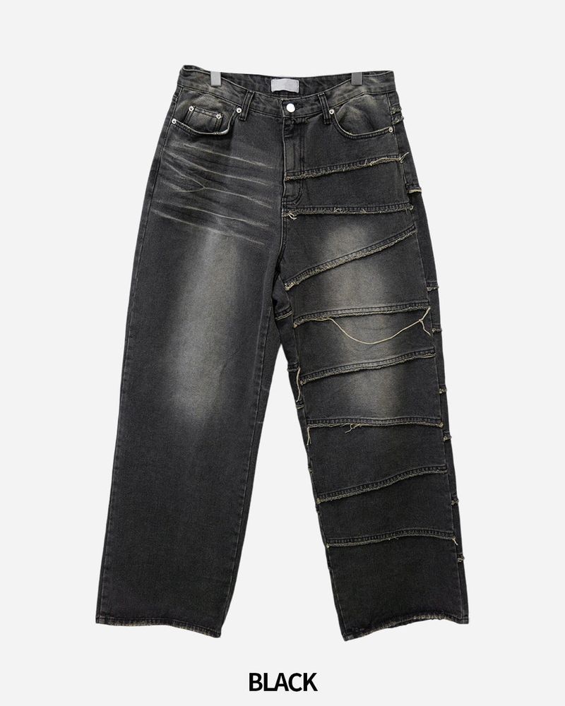 Unbalanced Cutting Denim Pants