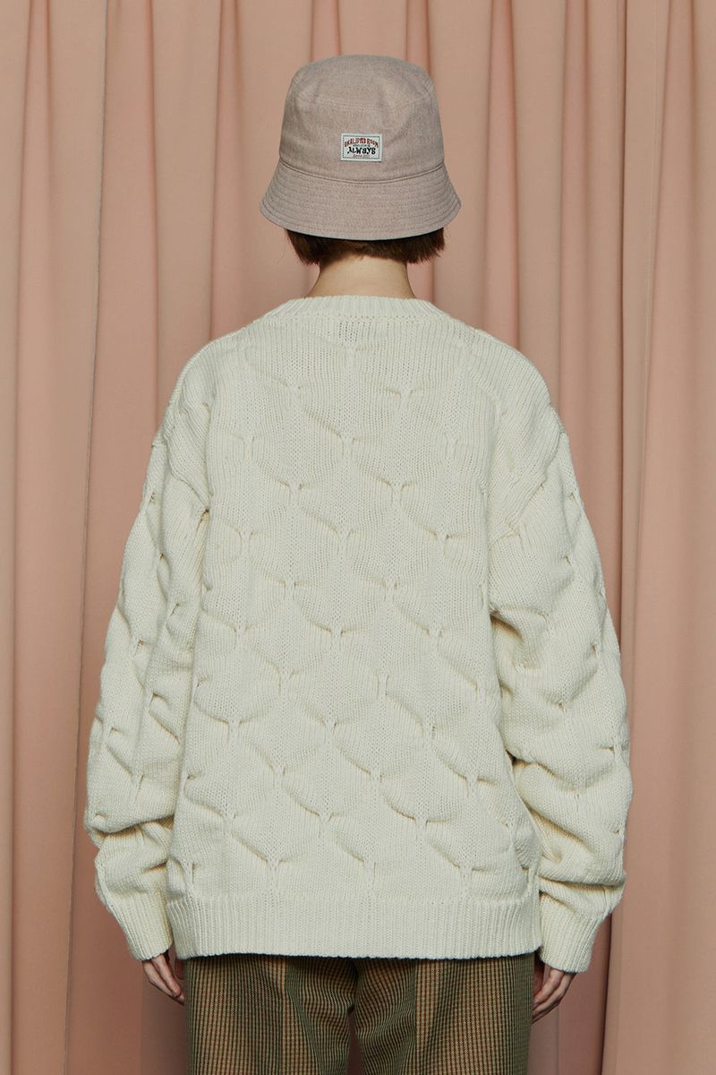 EMBOSSING CLOVER KNIT / IVORY