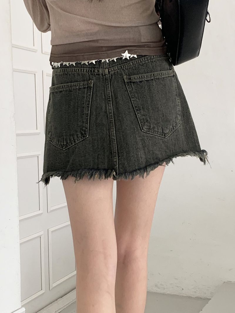 Rattan Vintage Washed Surgical Mini Skirt