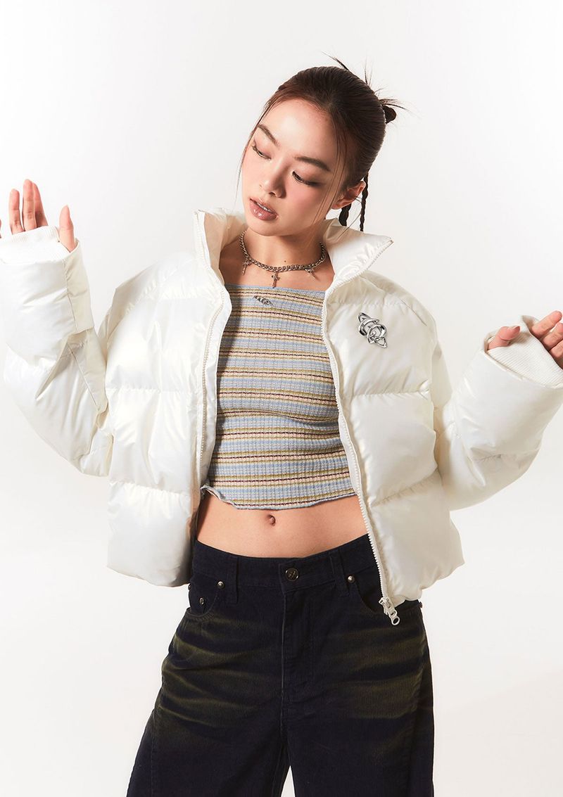 high beam puffer jk - pearl white