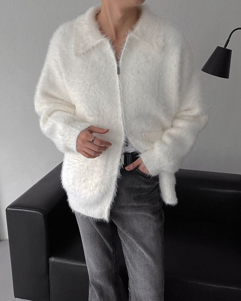 OA Blanc Angora Pocket Zip-Up (3 colors)