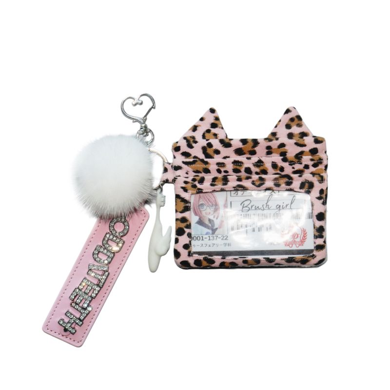 ODDiTEETH(オディティース)の「Brush Girl Leopard Wallet (PINK CAT)(Smartphone Accessories)」