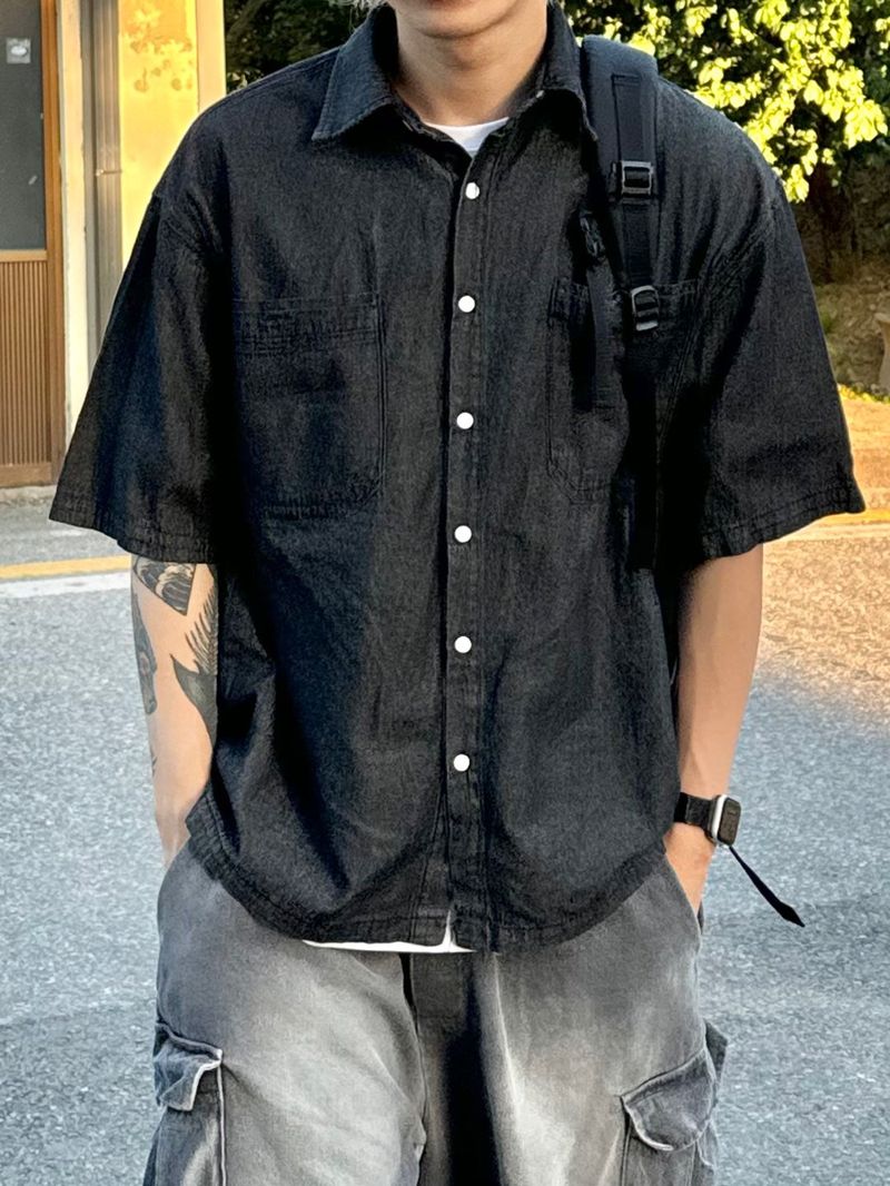 Diff denim short sleeve shirt 2C
