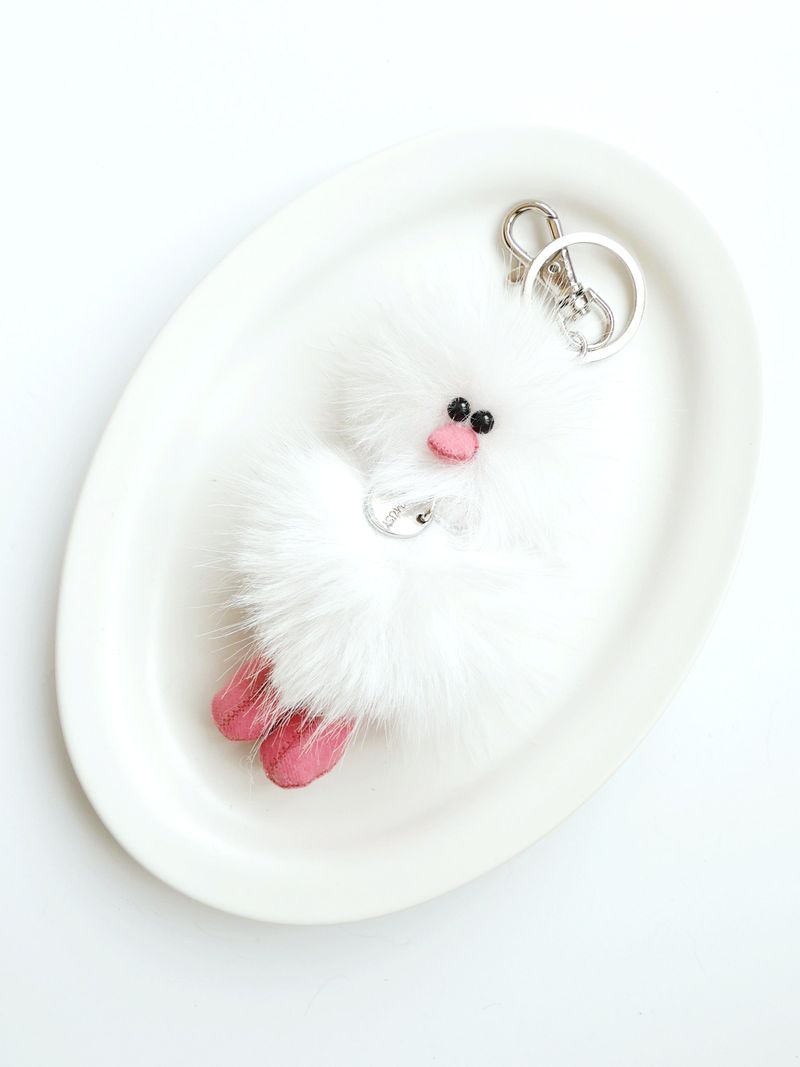 Cosymosy Mini Bird Keyring - White