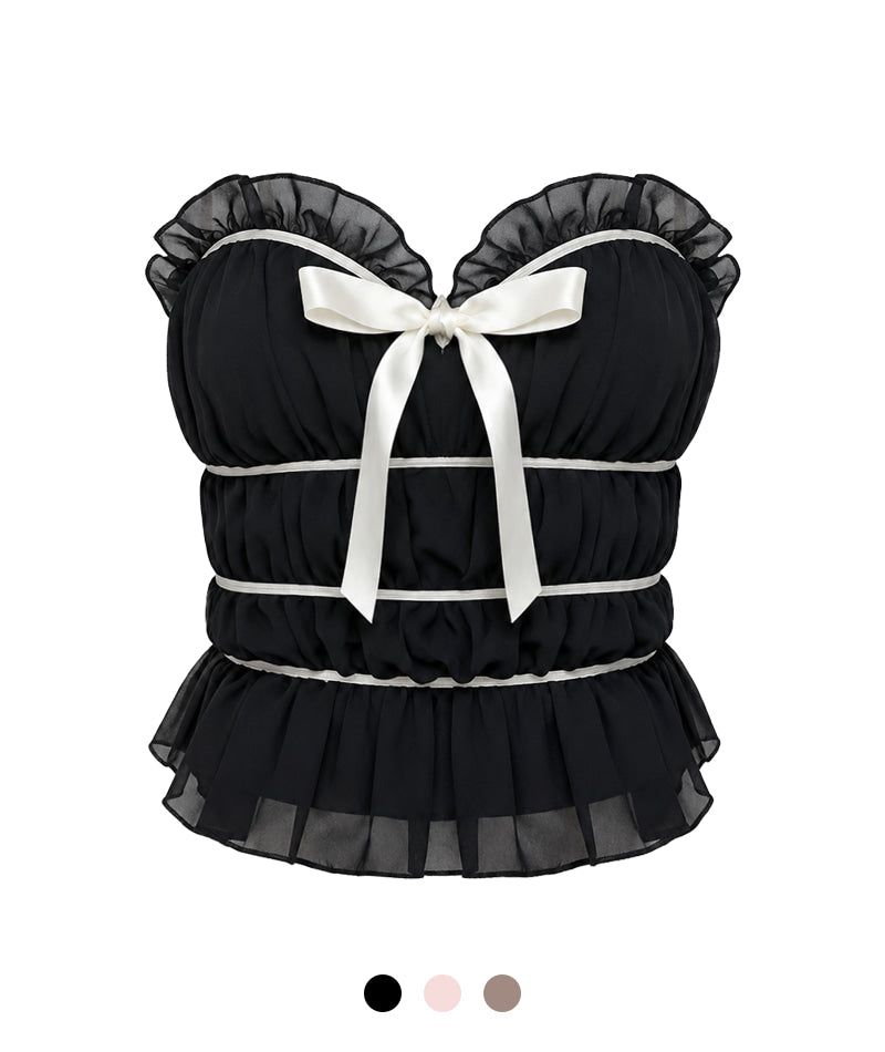 Cozy&Kitsch（コージーアンドキッチ）の「Riva Ribbon Frill Top（Tops）」