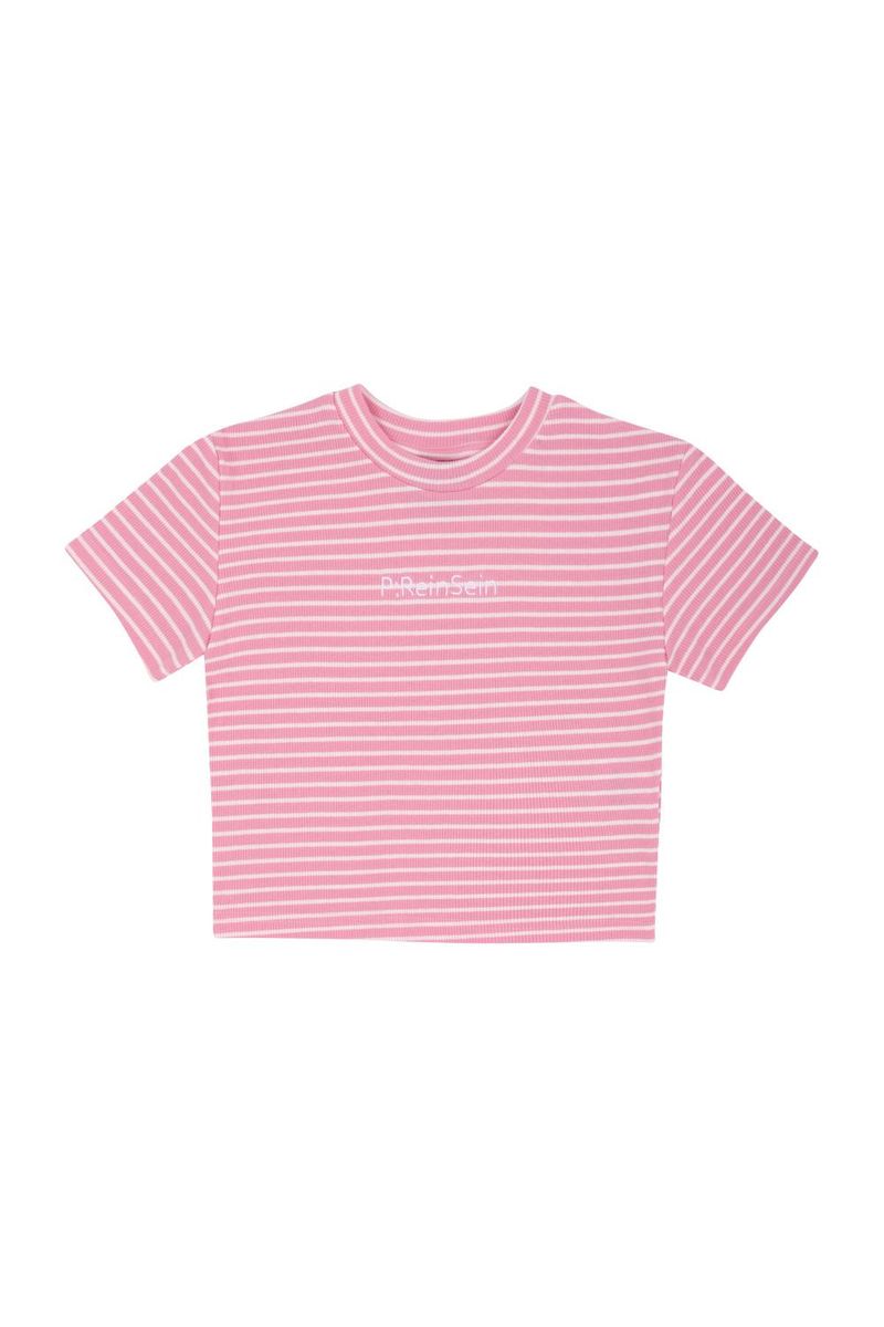 ストライプクロップTシャツ