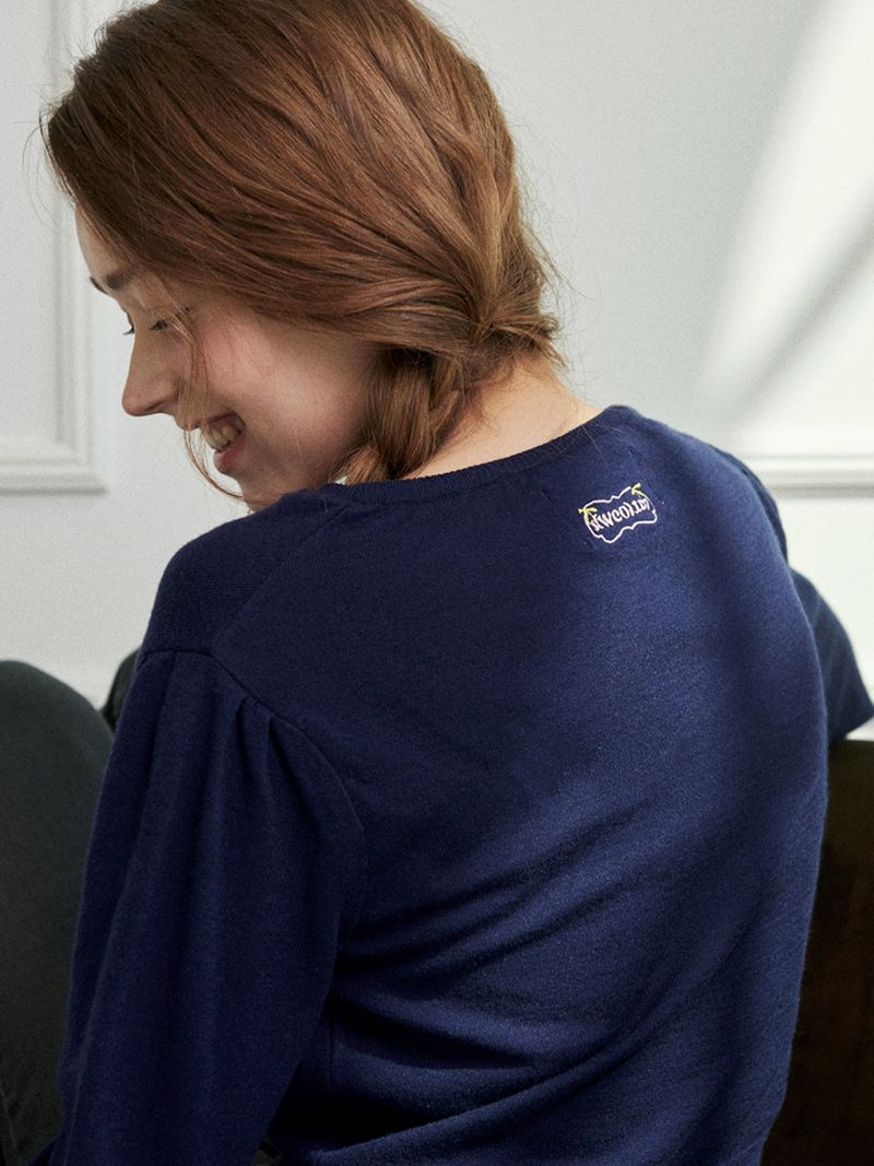 Emma Puff Knit (Navy)