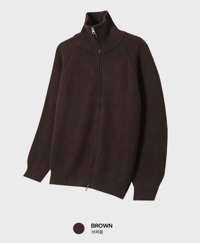 Aiden Daily Two-Way Wool Knit Zip-Up
