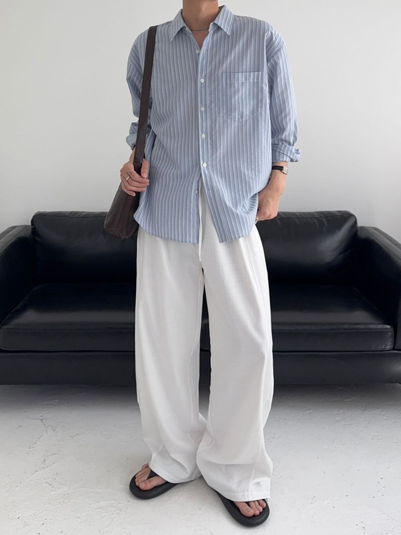 SY Relaxed Fit Seersucker Stripe Shirt (4C)