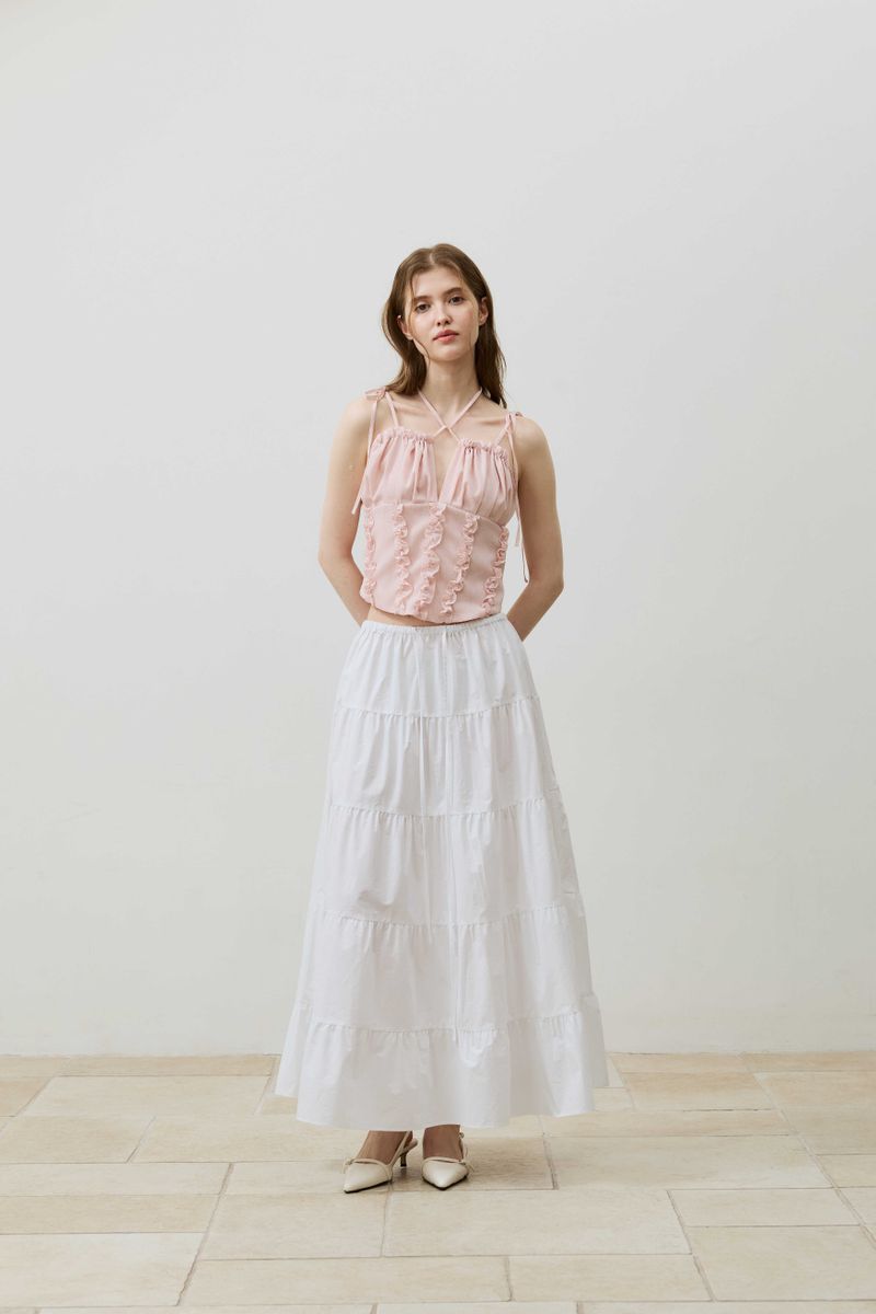 REVE CORSET SMOCKED TOP / PINK