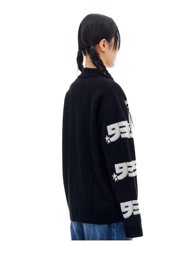 DRAGON KNIT ZIP-UP (BLACK)
