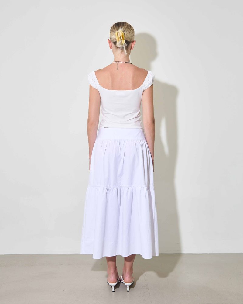 OFF SHOULDER SHIRRING TOP / IVORY