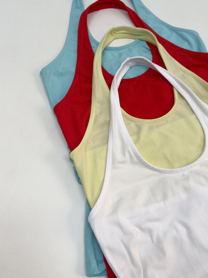 Shirred Halter Neck Long Sleeveless