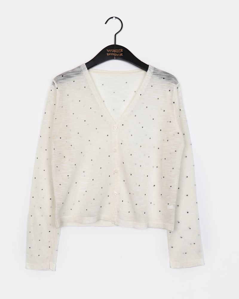 Flan Summer See-through Dot Cardigan