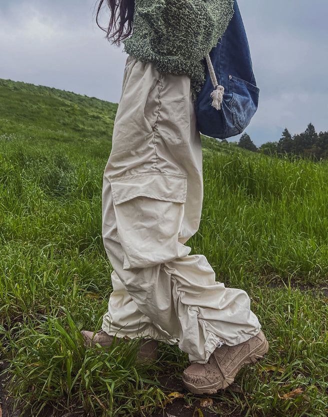 Aubert Wide Shirring Cargo Pants