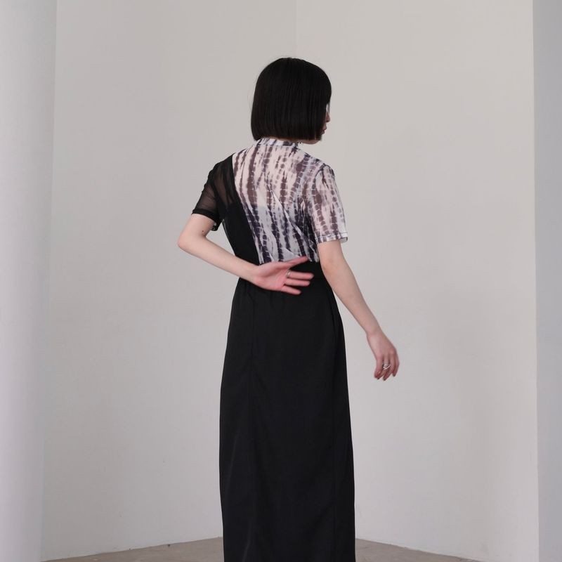 marble sheer switching tops