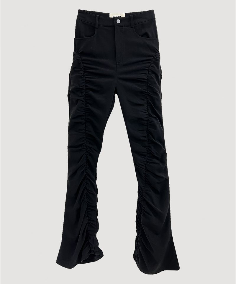 FLARE GATHER SLACKS PANTS