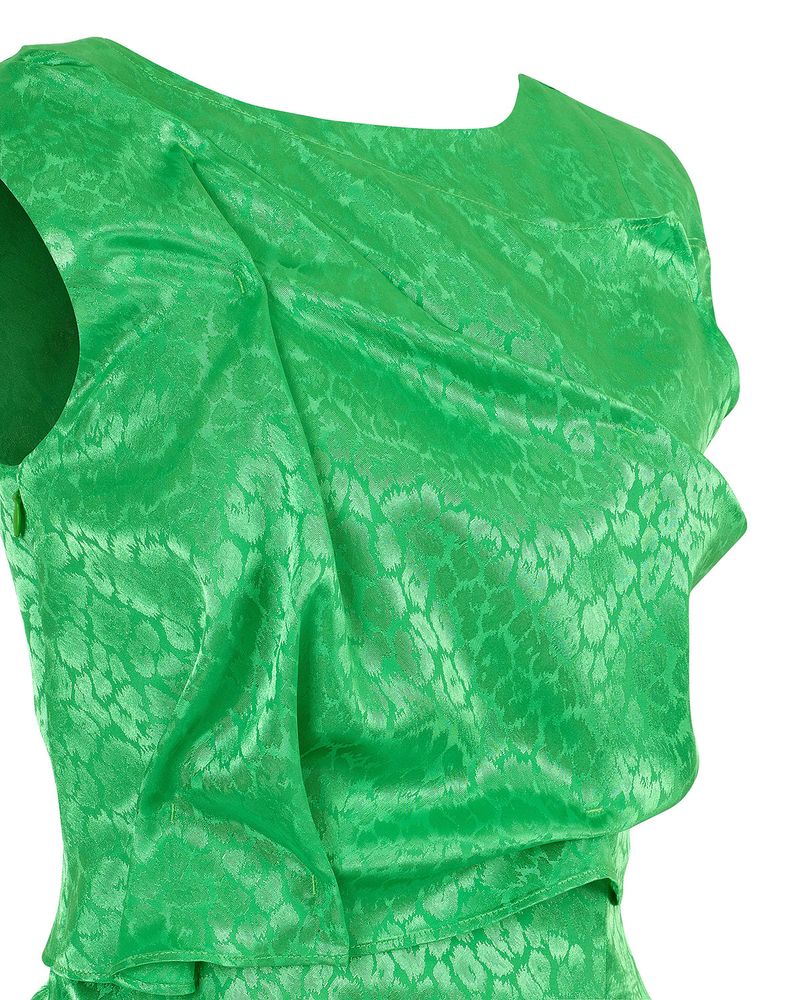 DOZI - Satin Leopard Dress _ Lime