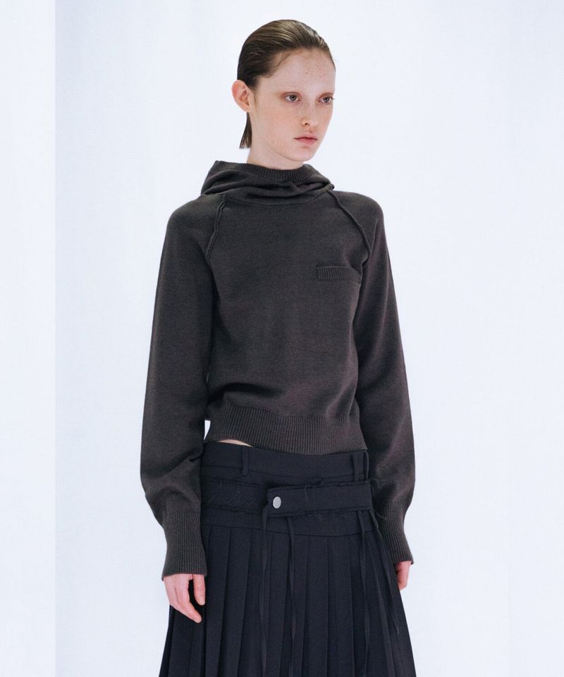 KNIT HOODIE TOP