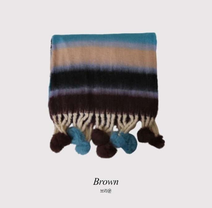 Winter Pompon Big Muffler (2color)