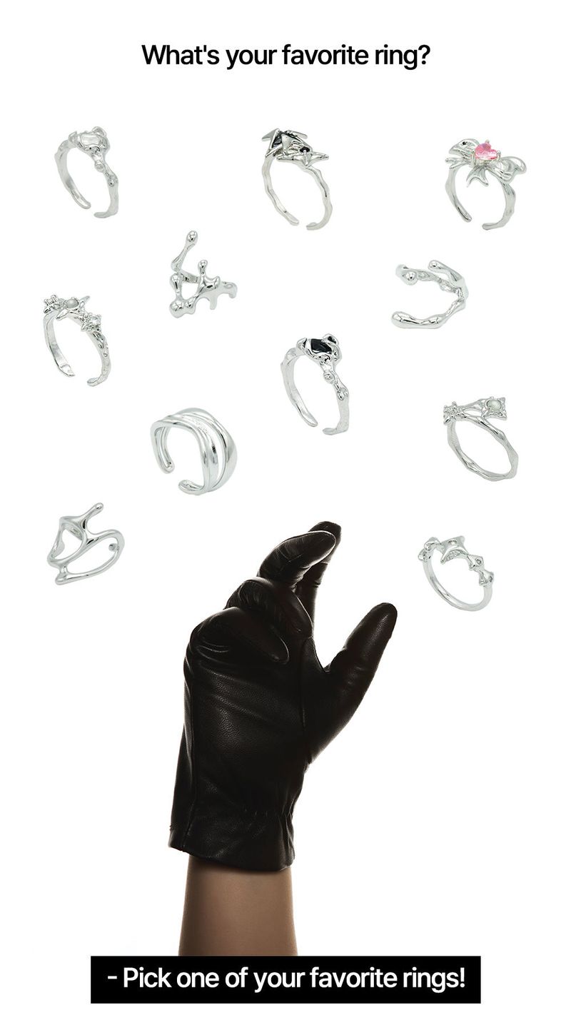 [Silver] Open Ring (Choose One of 11 types) (Random Gift Additional)
