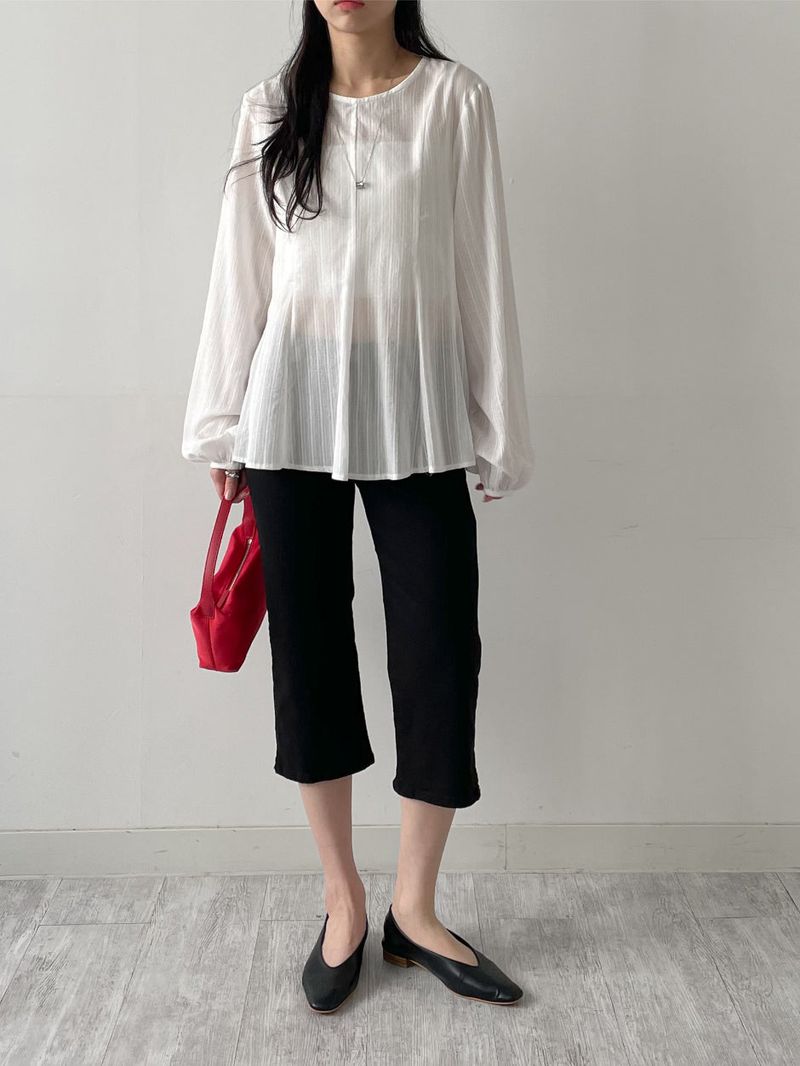 Angela Pintuck Flare Blouse