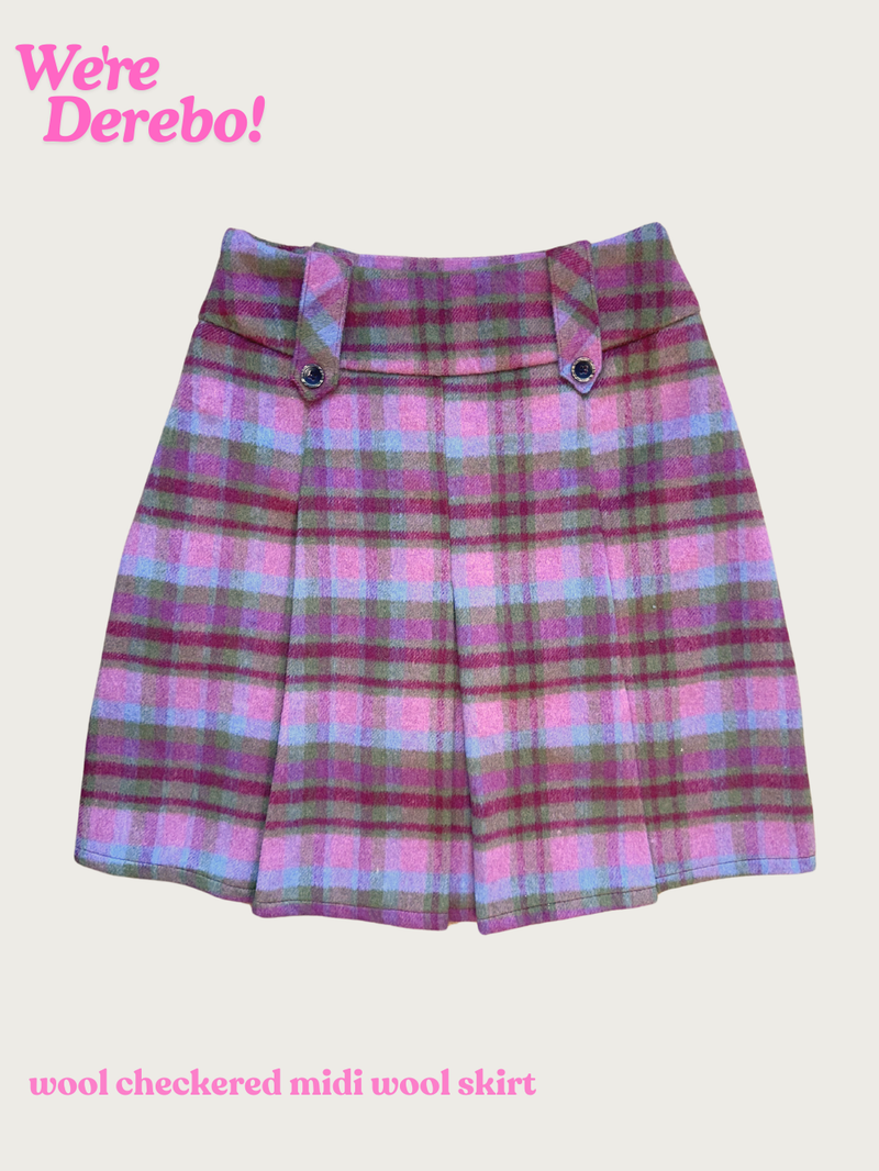 dereborujo(ドレボルゾー)の「wool checkered midi wool skirt(Skirts)」