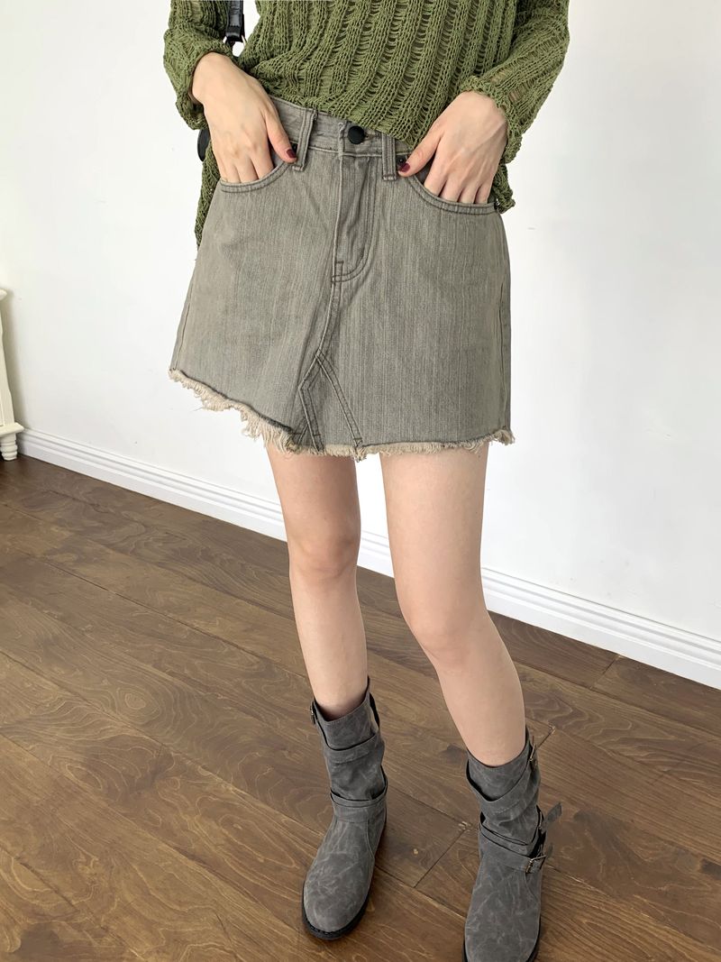Rattan Vintage Washed Surgical Mini Skirt