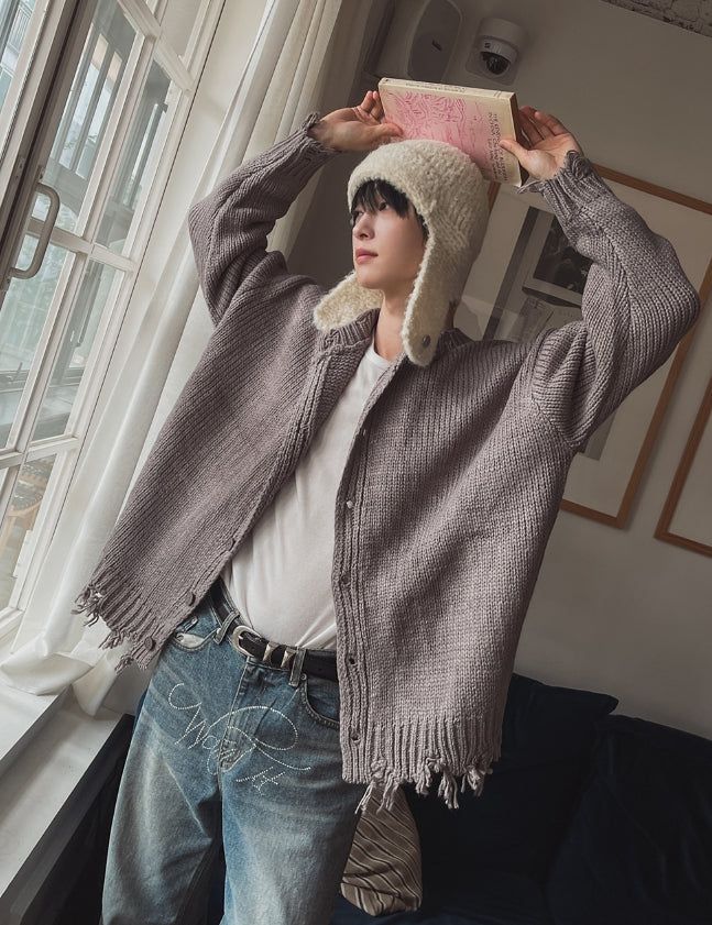 Tour Damage Overfit Cardigan