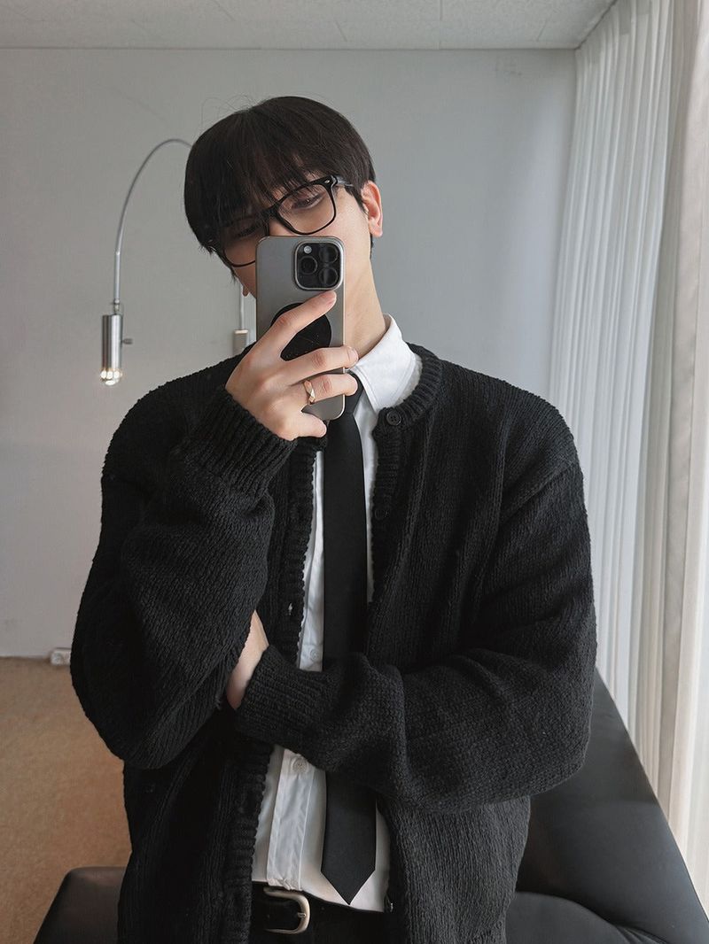 ASCLO Heavy Crop Knit Cardigan (3color)
