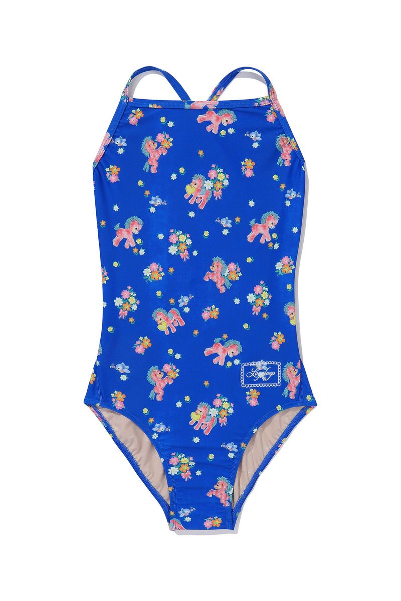 [Spring Pony_blue] One Piece Swimsuit