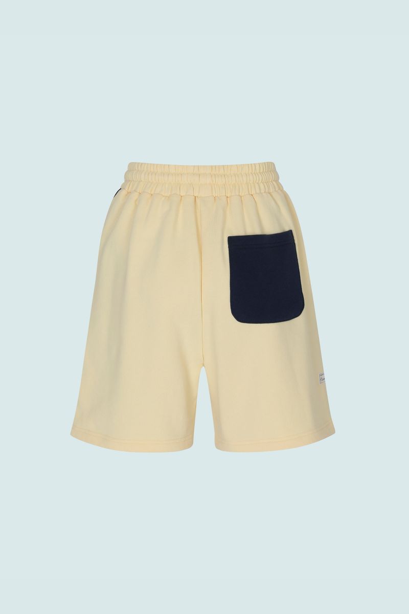 CONTRAST SLIT SHORT SWEATPANTS (YELLOW)