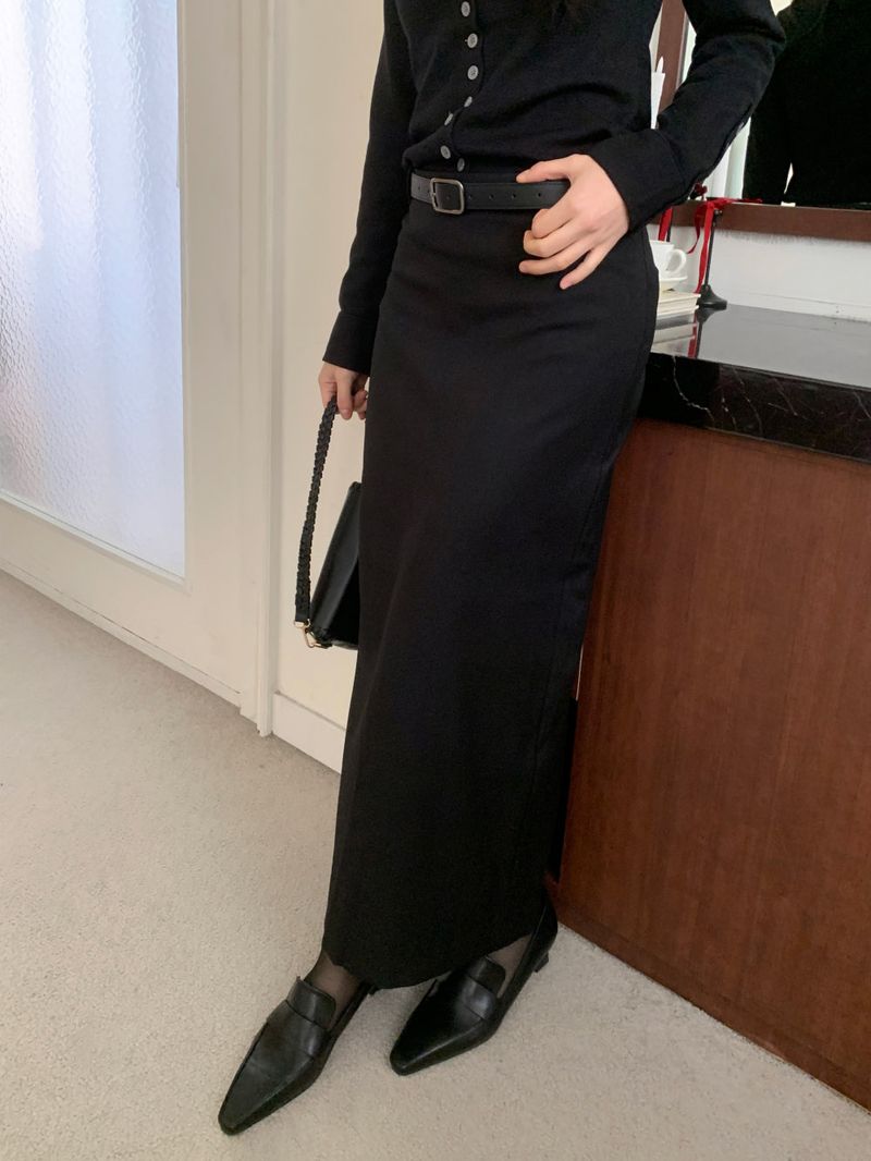 スレートバックスリットロングマキシスカート