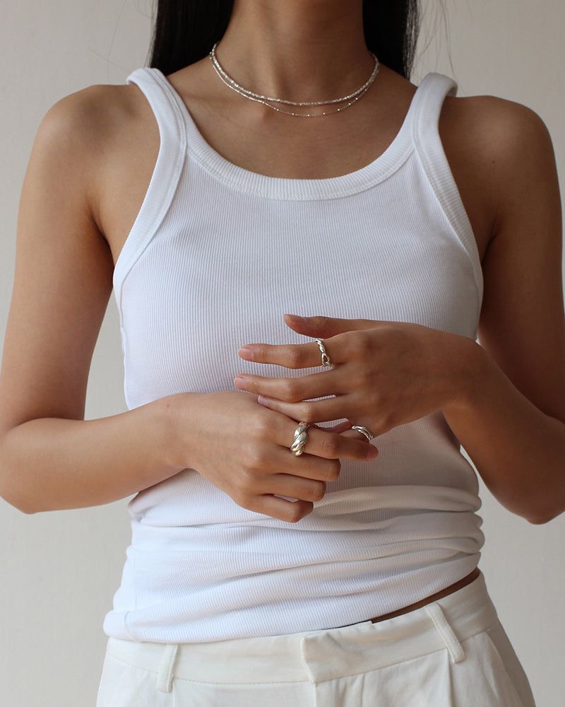 [Silver 925] Glitter Pebble Necklace