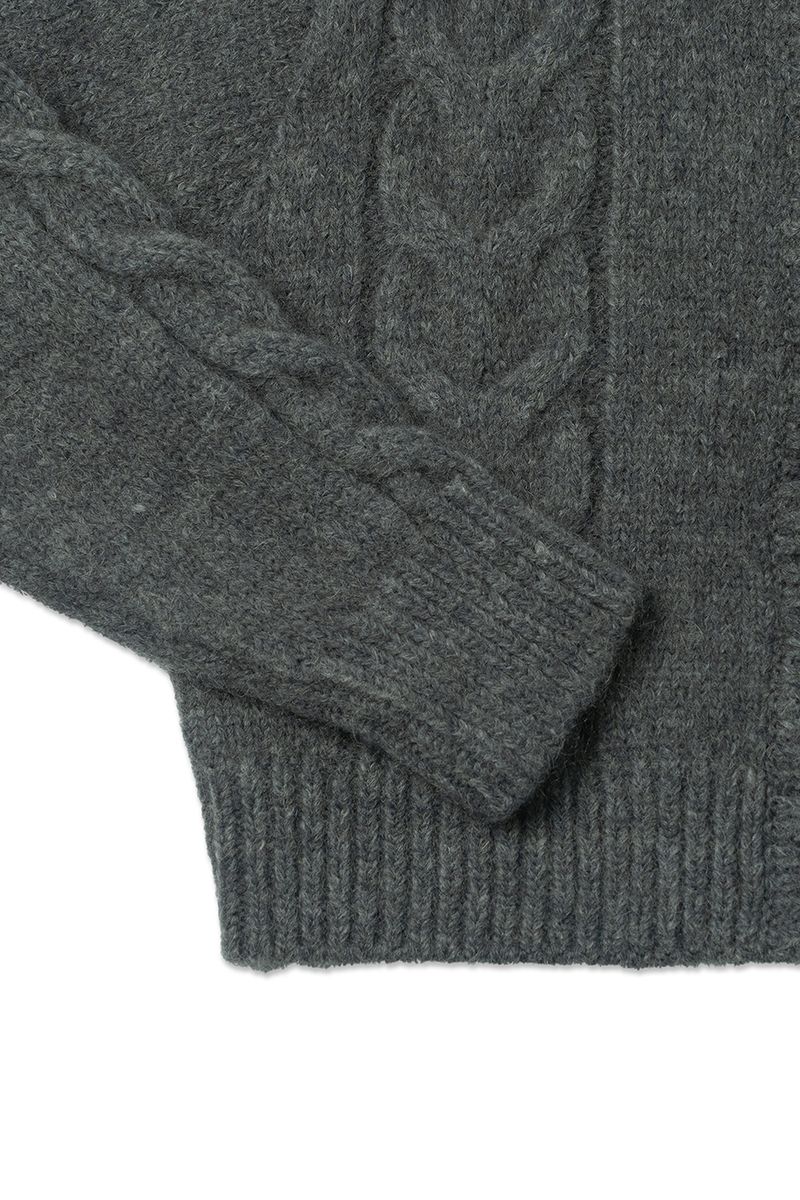 Mohair cable cardigan_charcoal