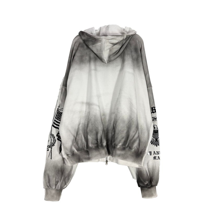 dirty eagle hooded zip-up