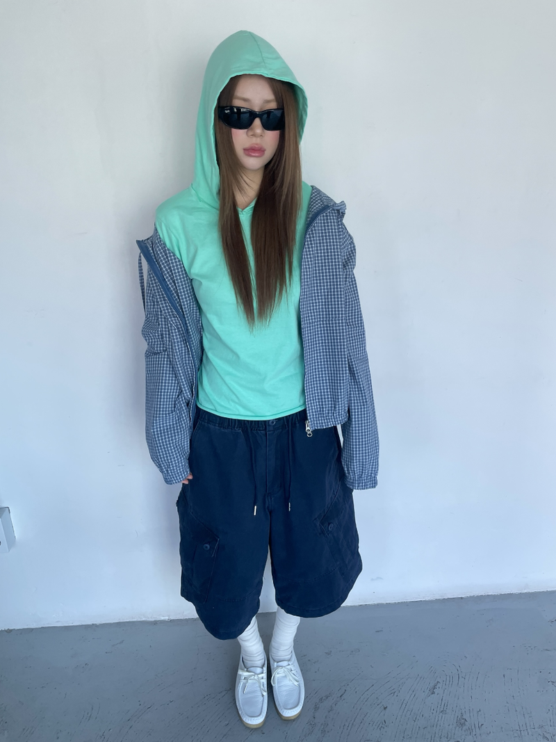 cut out layered hood T
