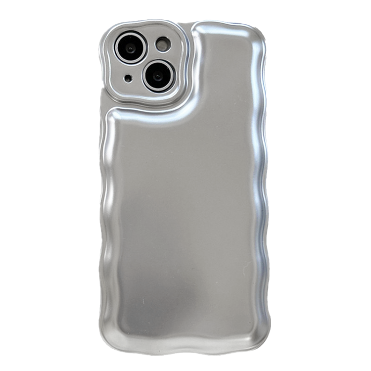 [SET]Wavy chrome silver case + grip + strap