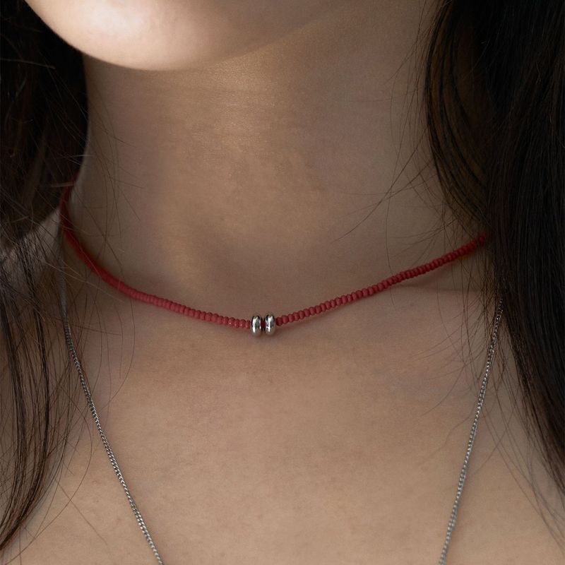 OURPIERRE(アワーピエール)の「SILVER DONUT NECKLACE RED(Accessories)」