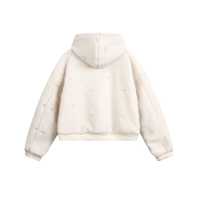 Ribbon Reversible Fleece Hoodie Jacket