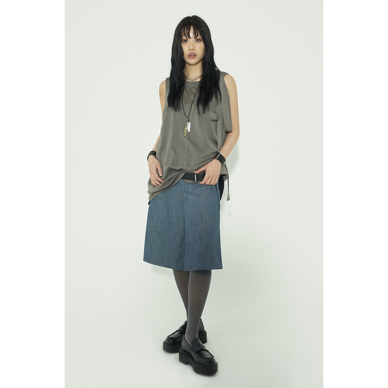 RIBBON MINI DRESS: KHAKI