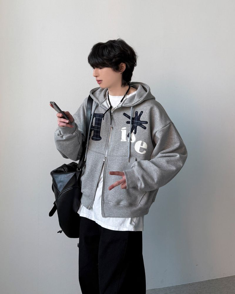 Nuance Check Hood Zip-Up