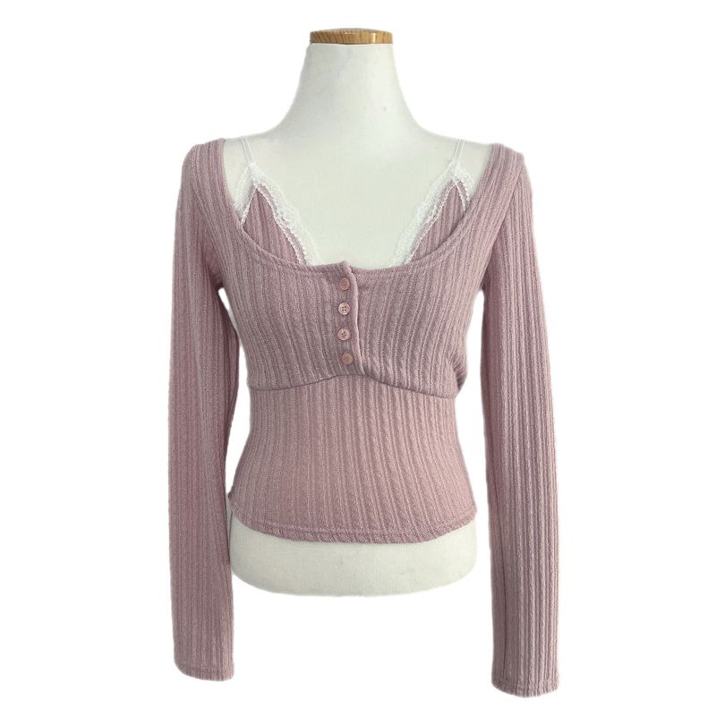 Zia Lace Strap Ribbed Knit 