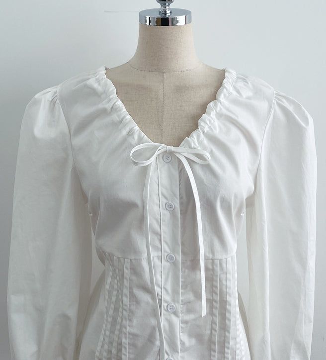 Metune Shirring Strap Puff Blouse